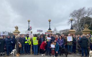 Protestors at Poole Park