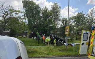 Car overturned in Canford Heath