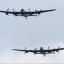 Bournemouth Echo: The world's two airworthy Lancasters fly in to Bournemouth Airport. Photos by Richard Crease. 