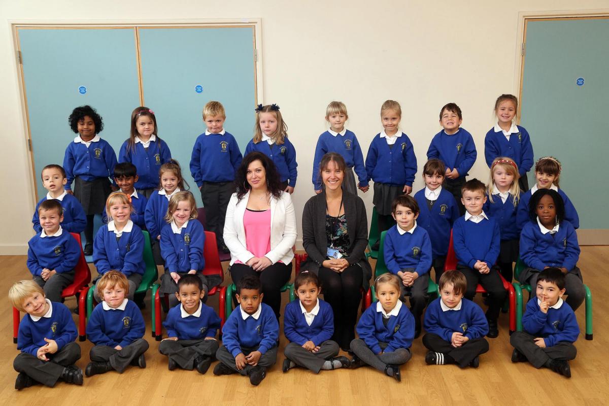 RNC reception class at St. Michael's School in Bournemouth with TA Rachel Flannigan and teacher Nicola Connell.