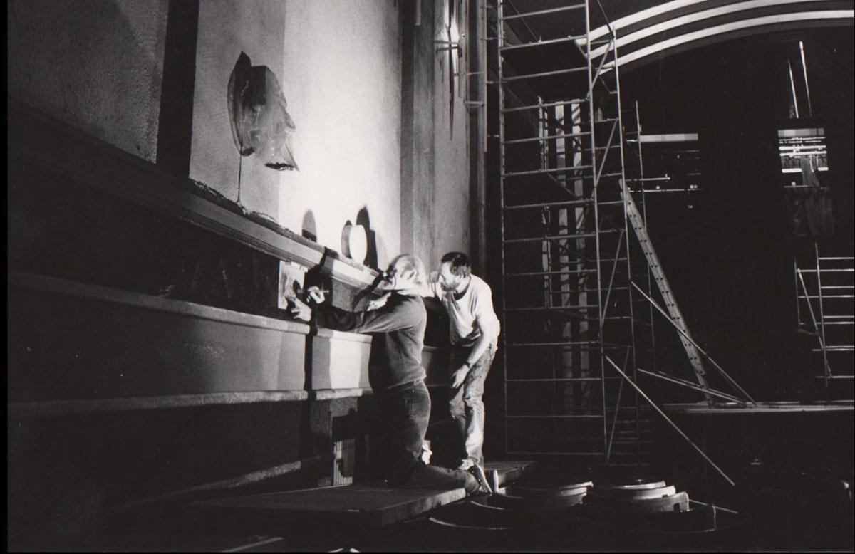 The Regent Centre being redecorated in 1988
