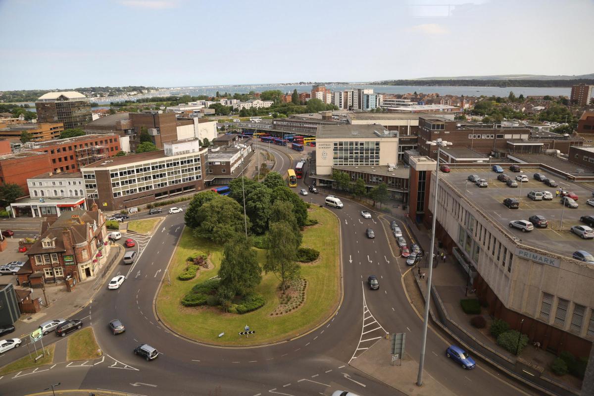 The view from Barclays in Poole in 2014.