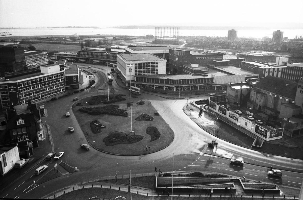The view from Barclays in Poole in 1977.