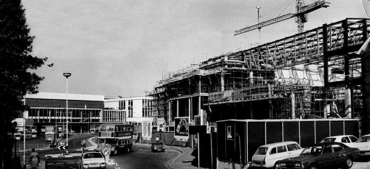 Poole Arts Centre under construction in 1976.