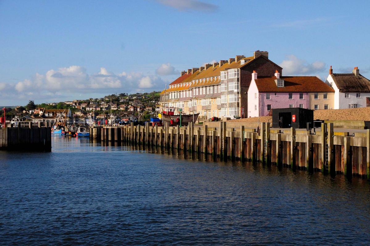 Entrance to West Bay Harbour viewed from the Jurassic Pier