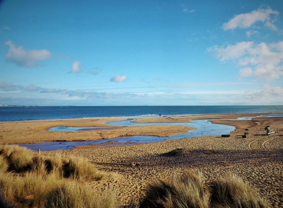 Blue skies on a January Day  at Shell  bay, Studland.  Picture taken by Robin Boultwood of  Swanage