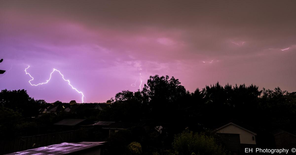 Lightning across Dorset