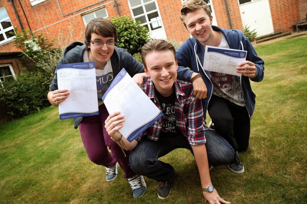 A Level results day 2015 at Bournemouth School. Pictures by Sally Adams 