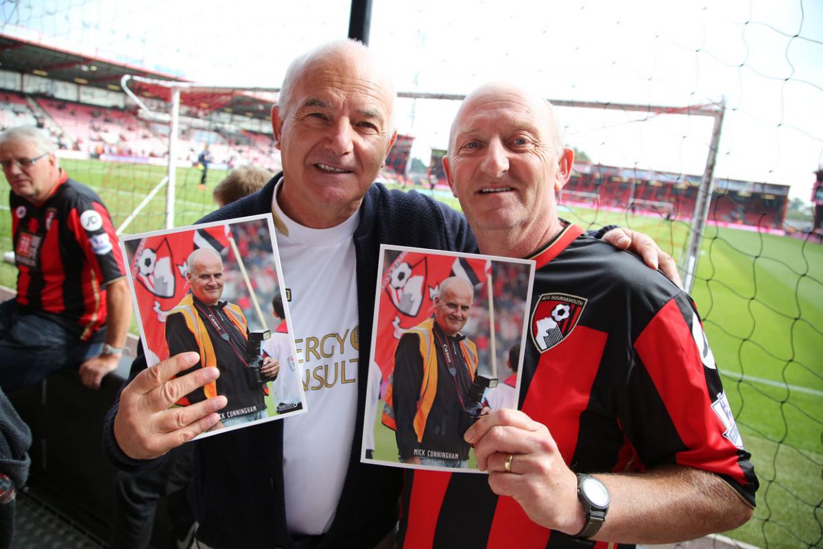 AFC Bournemouth and fans pay tribute to Mick Cunningham during the game against Watford on Saturday, October 3, 2015 