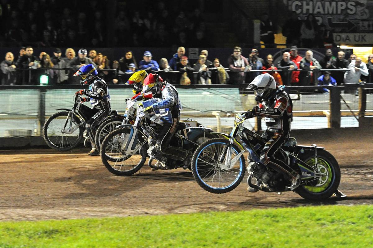 Fellow riders and speedway fans gather to support Darcy Ward at his benefit speedway  meeting  Team Magic v Team Monster at Poole Stadium 7th October 2015. Picturse by Denis Murphy
