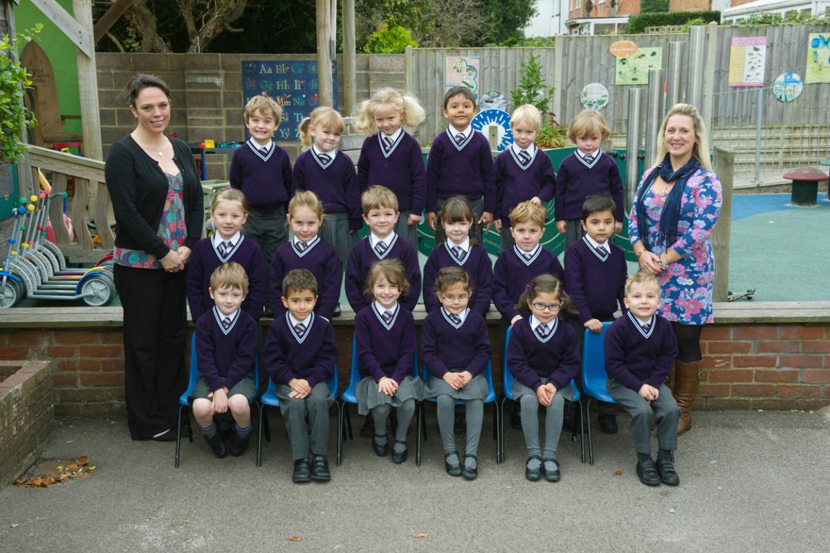 Talbot House Preparatory School, Reception Class, with left, Learning Assistant, Kim Burdon, and right, teacher, Lea Pay.