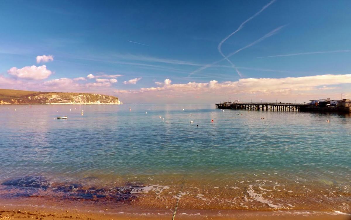 Calm spring seas at Swanage photo taken by Robin Boultwood