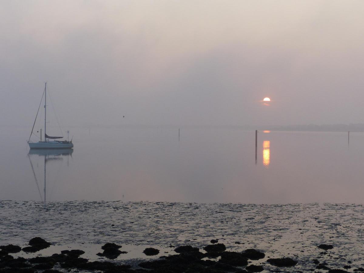 Misty view taken from Goathorn Point in Poole Harbour, looking towards Studland taken by Karl Shaw