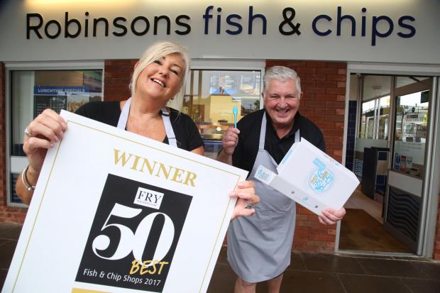 Bournemouth Echo: FRYING HIGH: Ian and Jeanette Robinson at Robinson's Fish & Chips