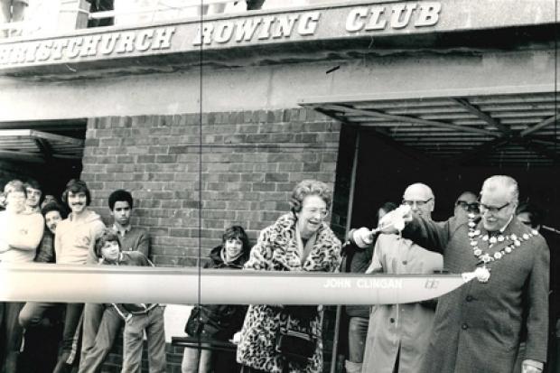 In 1979 the Mayor of Christchurch cllr John Beattie and the Mayoress Mrs Beattie christened Christchurch Rowing Club's new boat the John Clingan. Paid for by the Clingan Trust the boat was one of the first carbon-fibre reinforced plastic boats of its 