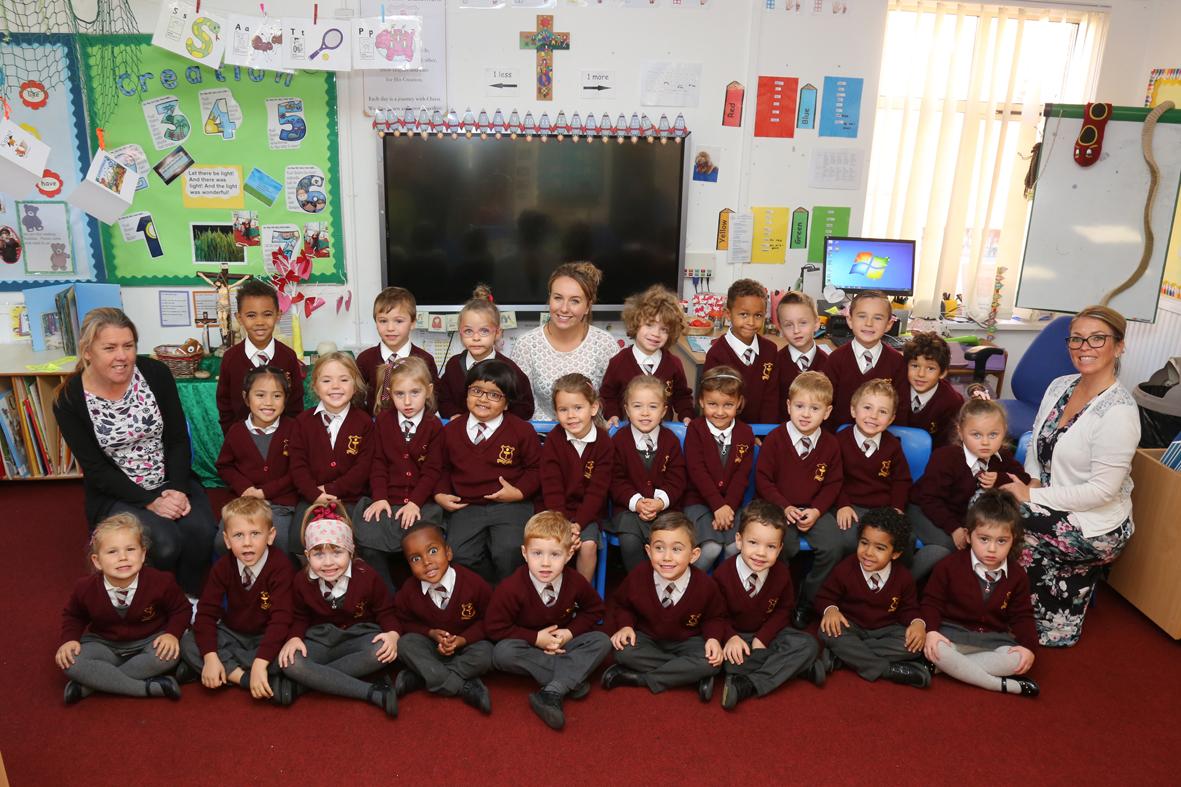 Reception children at Corpus Christi Catholic Primary School