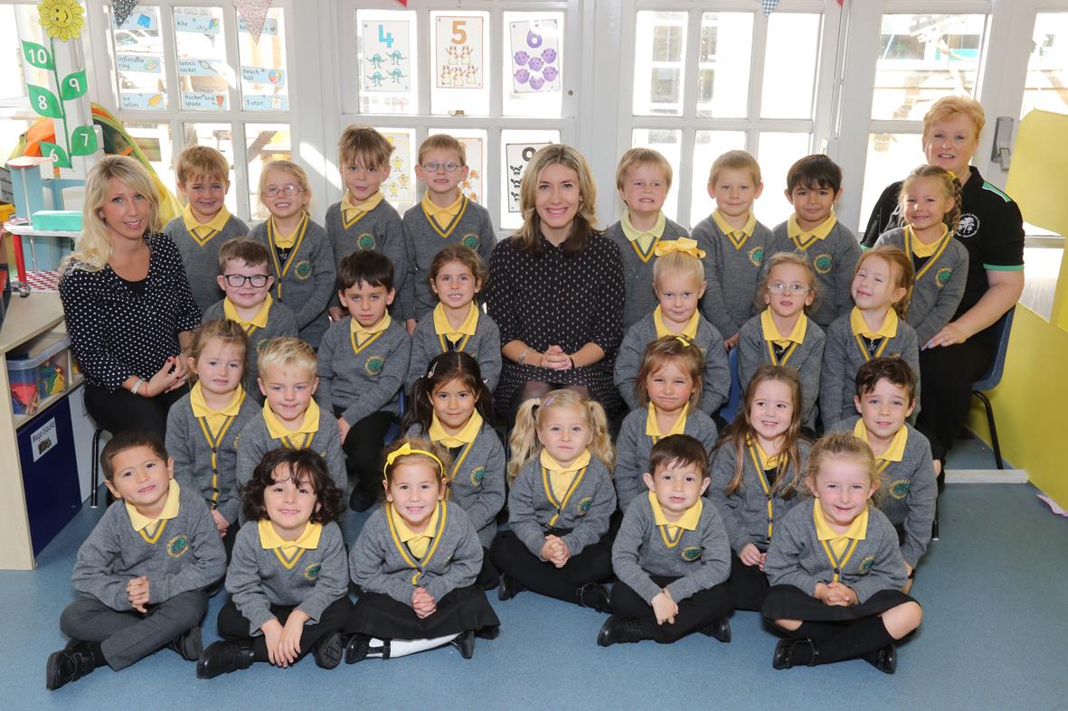 Reception children at St Mark's  Primary School in Talbot village 