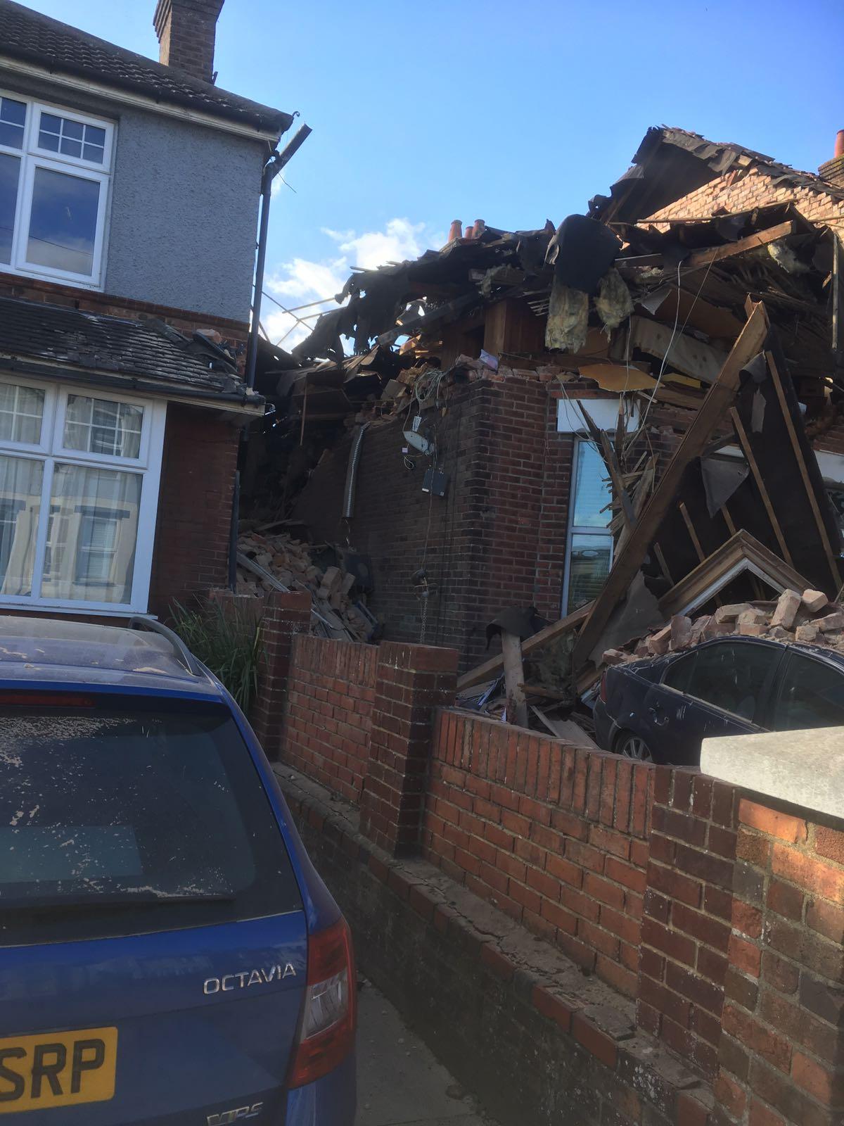 Two people are hurt following a gas explosion in Sterte Road, Poole. 