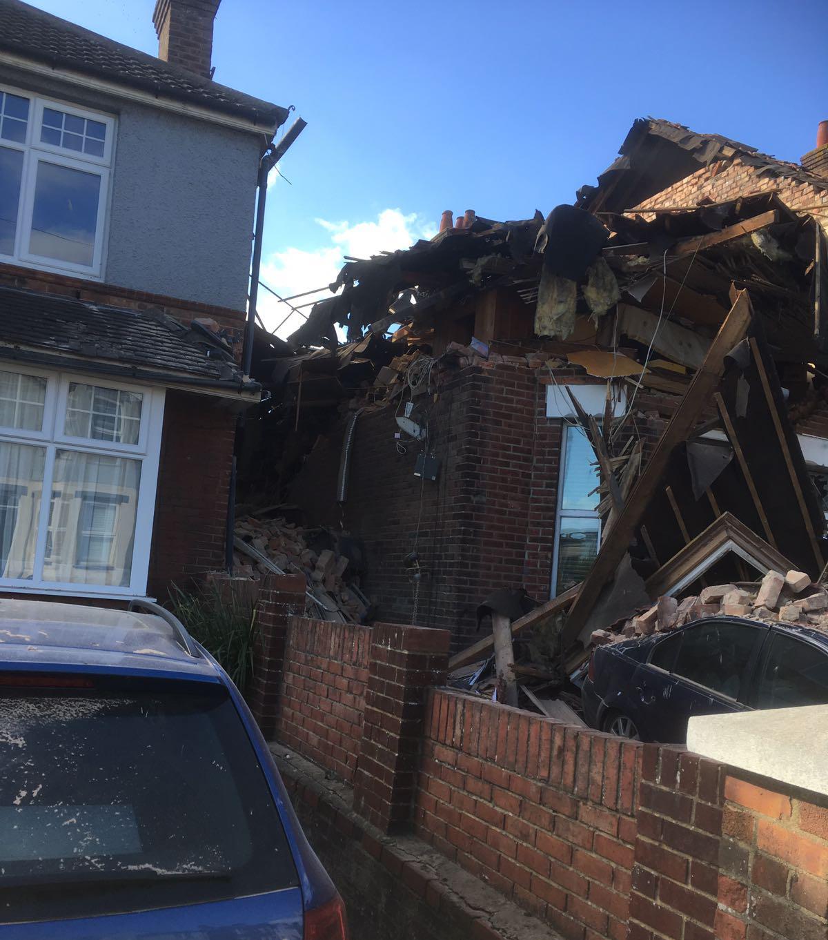 Two people are hurt following a gas explosion in Sterte Road, Poole. 