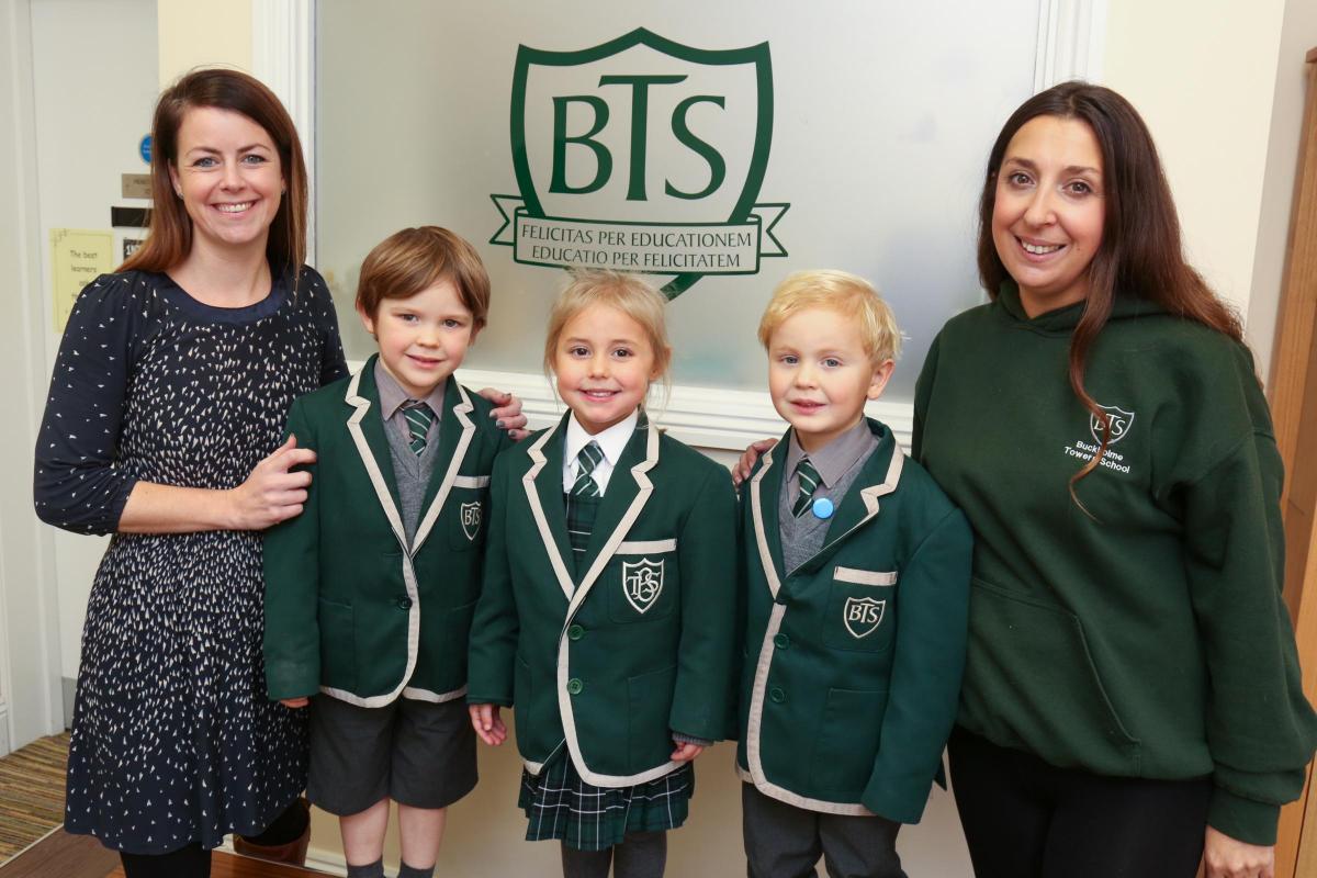Reception children at Buckholme Towers School with teachers Freya Storey and Emma Levine.