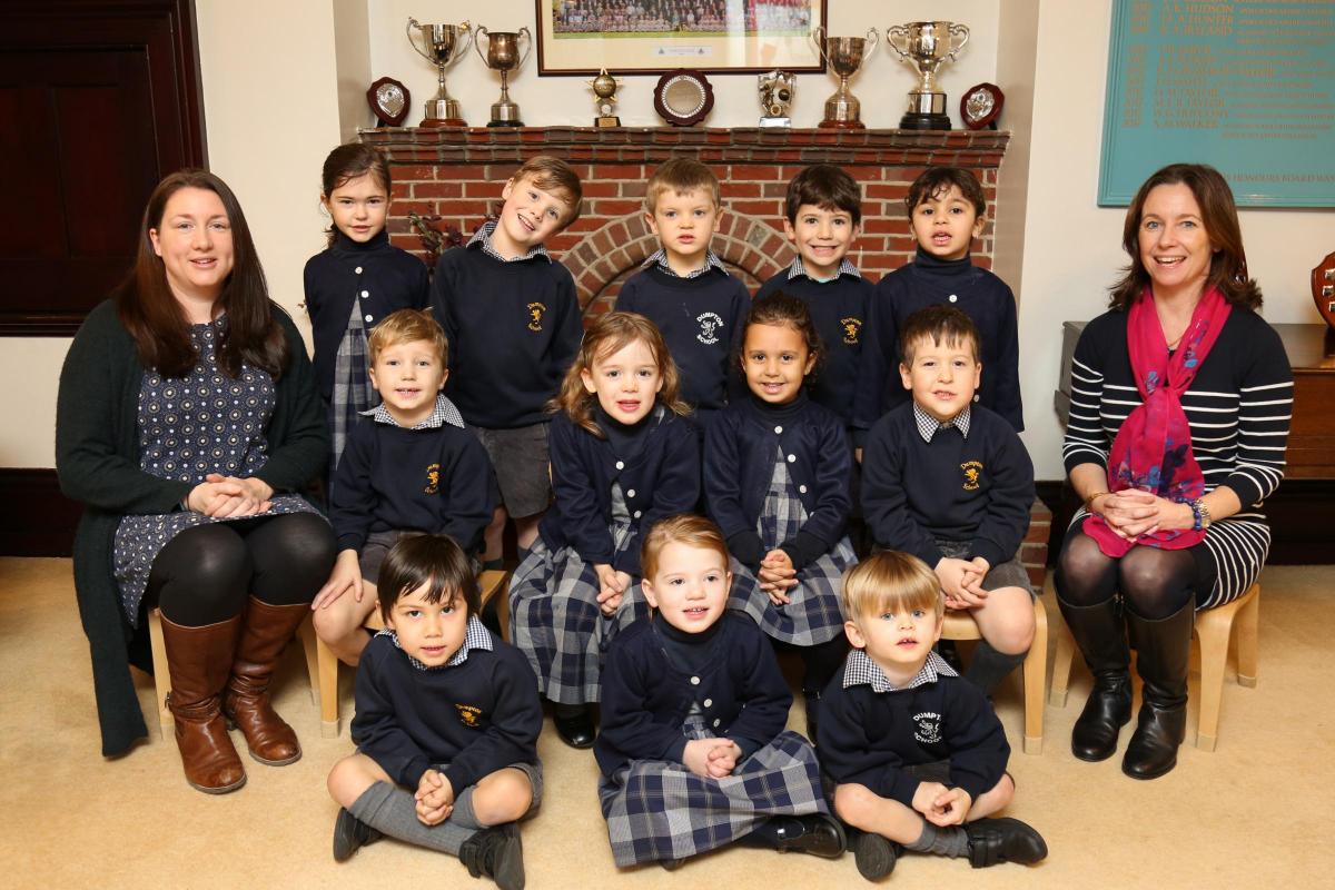 Reception children at Dumpton School in Colehill with teacher Tonya Monaghan, right, and TA Louise Edwards.