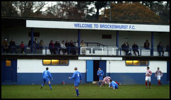 Brockenhurst Football Club ground Grigg Lane, game v Totton.