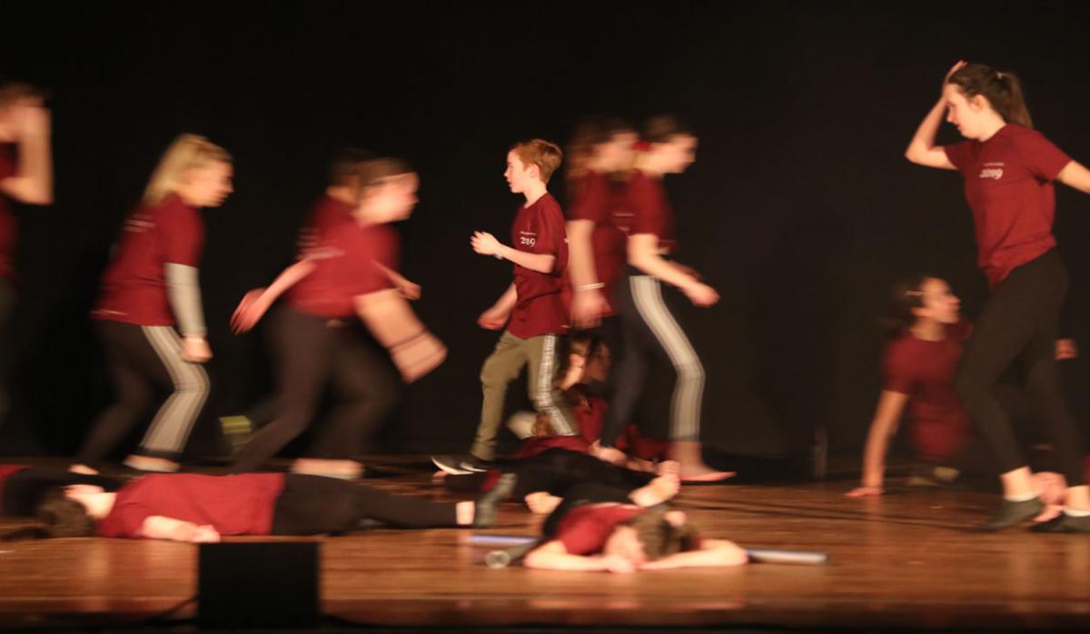 Sir John Colfox Academy rehearsing for the Bournemouth heat of Rock Challenge 2019. Pictures by Corin Messer